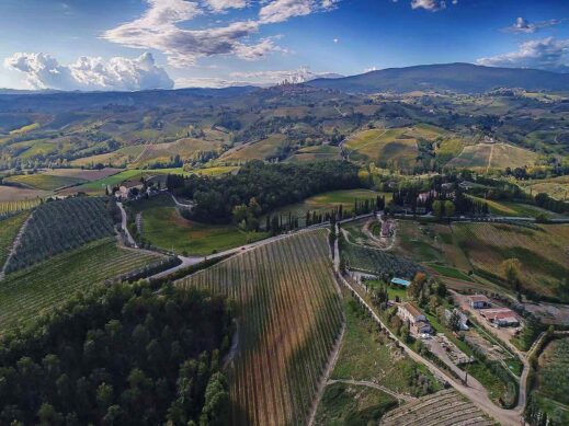 Il-Vecchio-Maneggio-aerial-519x389 A Day in Tuscany: Organic Winery and Local Food at Il Vecchio Maneggio