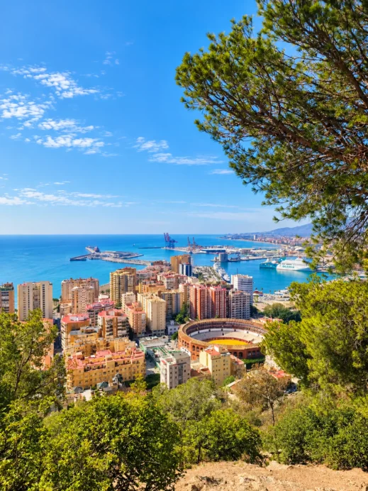 Malaga, Harbor Panorama from Gibralfaro