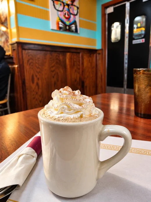 Q C Latte with Whipped Cream