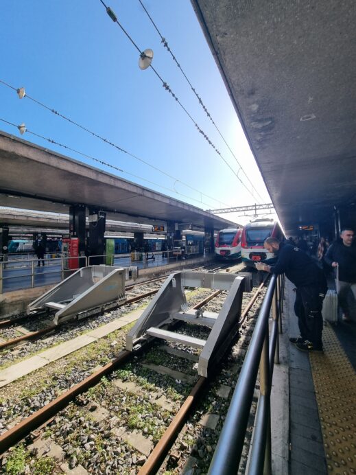 Two trains Termini Station- returning to Rome