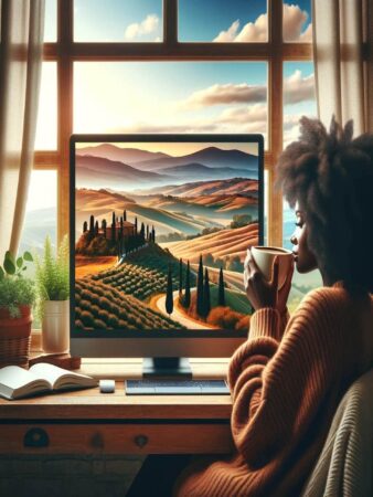 black-woman-digital-nomad-in-Tuscany- featured image