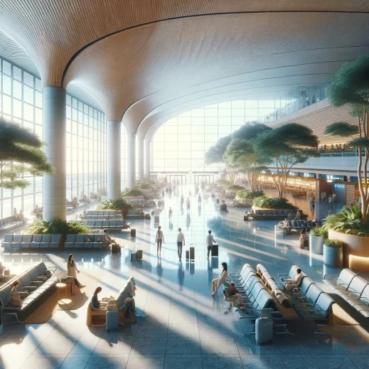 peaceful airport terminal