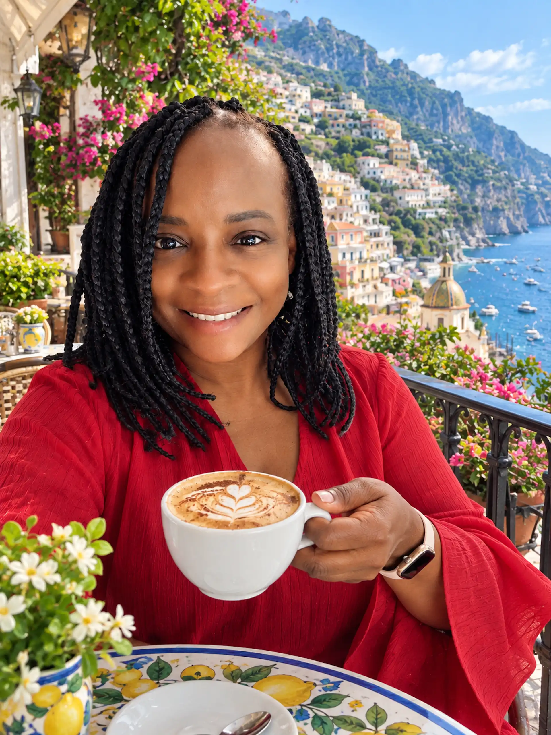 Amalfi Coast Coffee Moment, Stacey