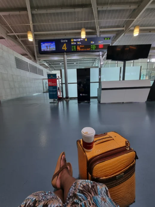 relaxing at the airport