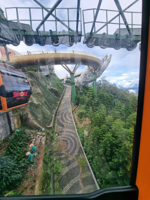 Ba Na Hills bridge from cable car Danang