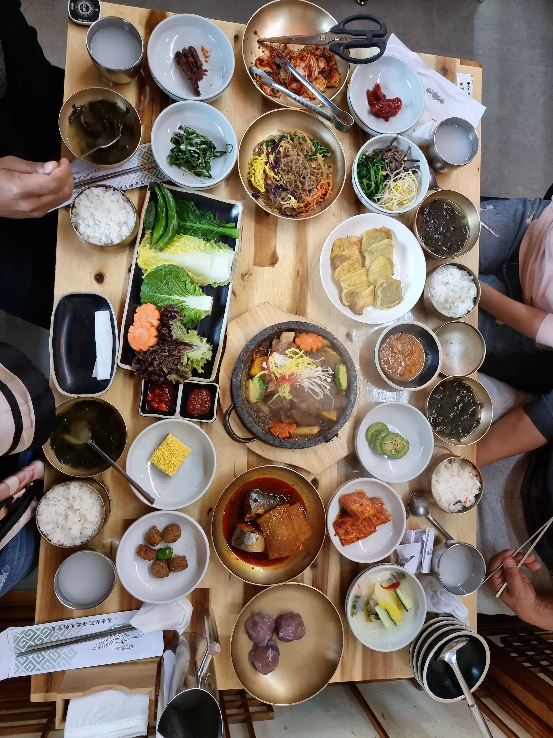 Group eating in South Korea