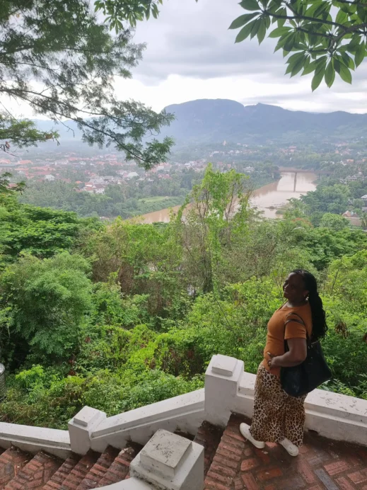Stacey, view, Phousi Hill, Luang Prabang