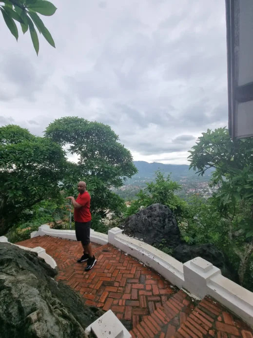 Steven, wall, Phousi Hill, Luang Prabang