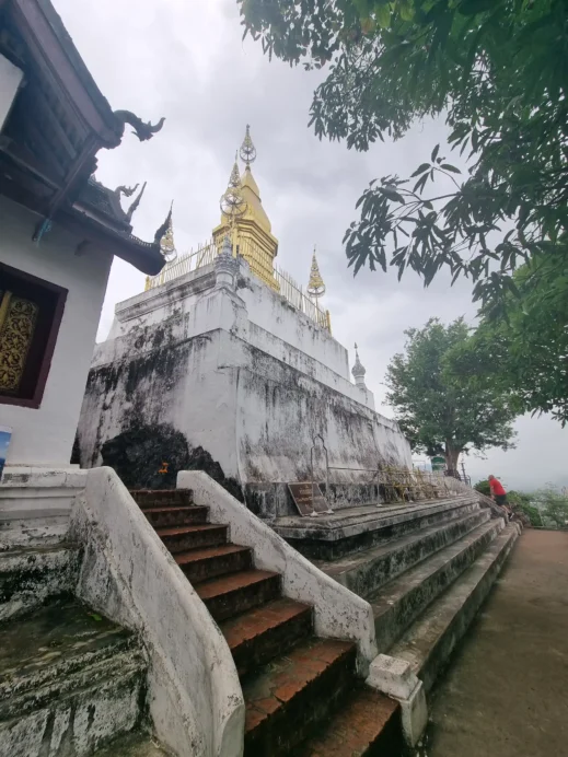 white stupa, steps, Phousi Hill, Luang Prabang