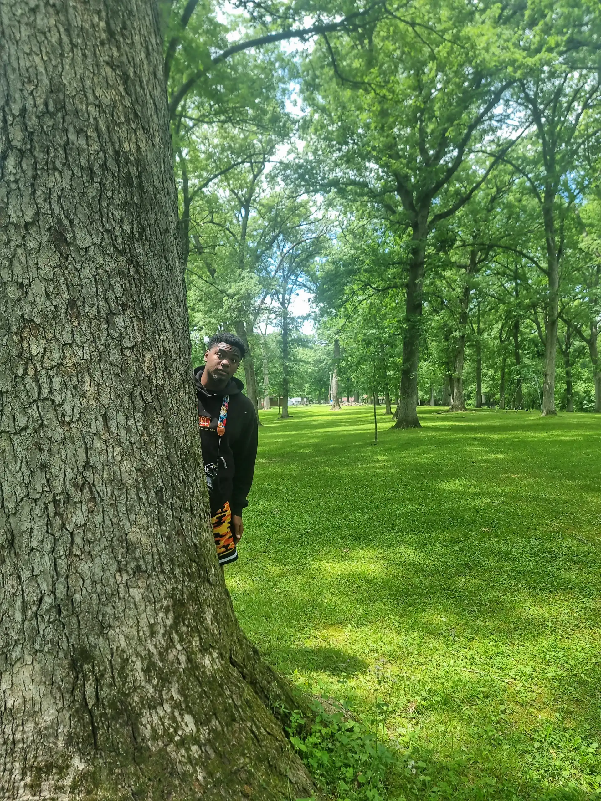 Kamren hiding hiking in the QC