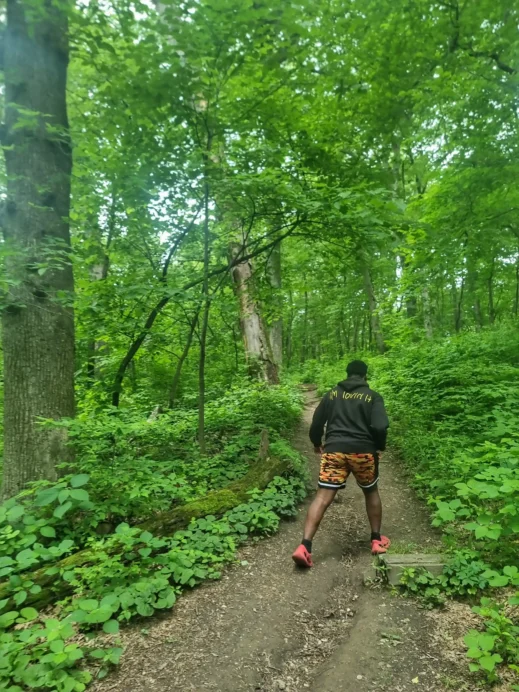 Kamren hiking in the QC