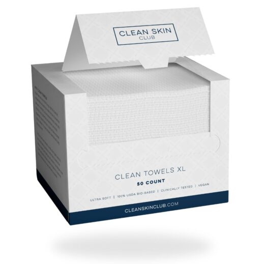 Clean-Skin-Club-Clean-Towels-XL™-100-USDA-Biobased-Face-Towel-Disposable-Face-Towelette-Makeup-Remover-Dry-Wipes-Ultra-Soft-50-Ct-1-Pack