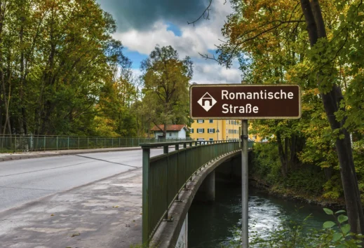 Romantic Road in Germany Sign
