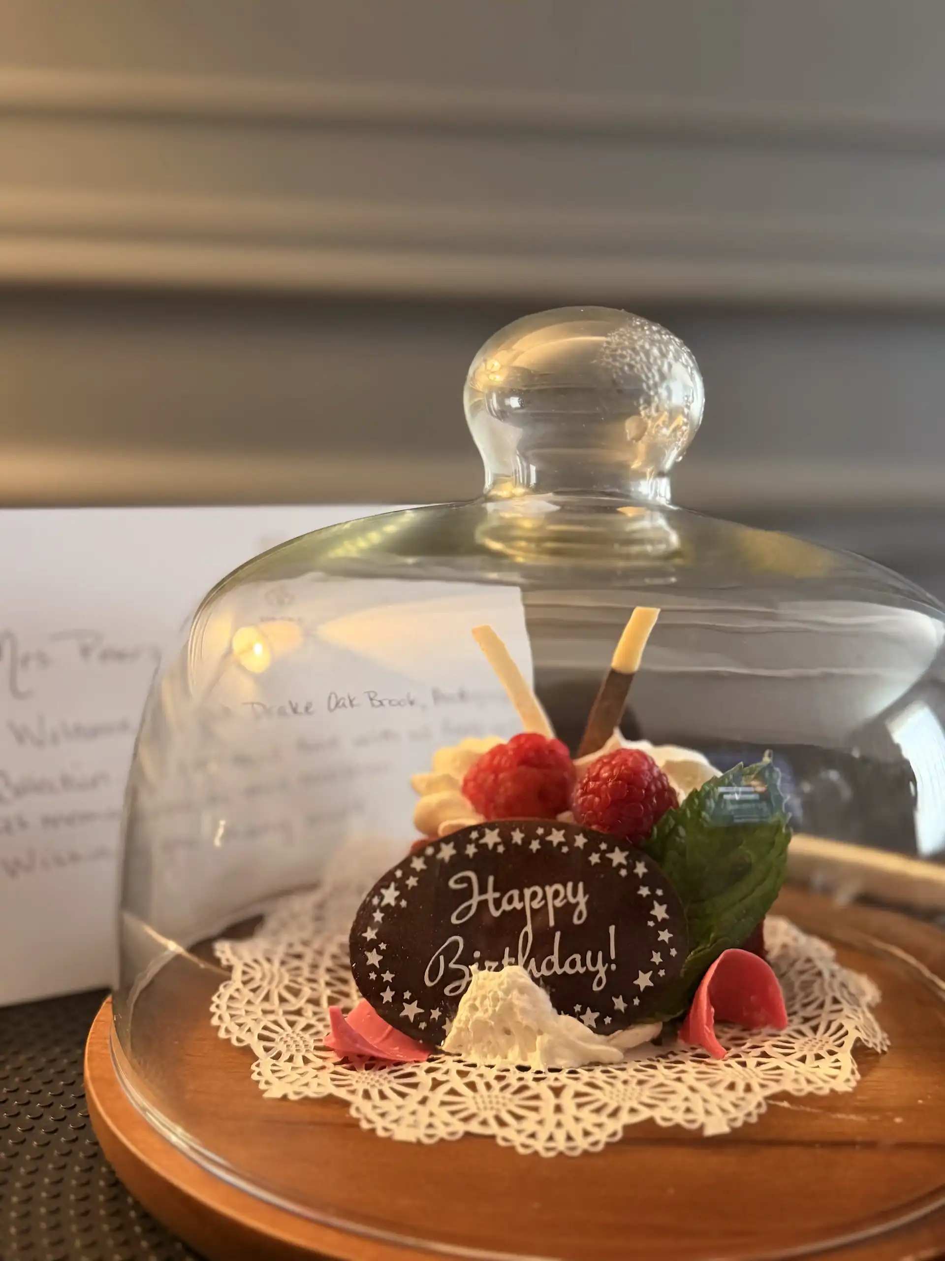 The Drake Hotel Oak Brook Birthday cheesecake