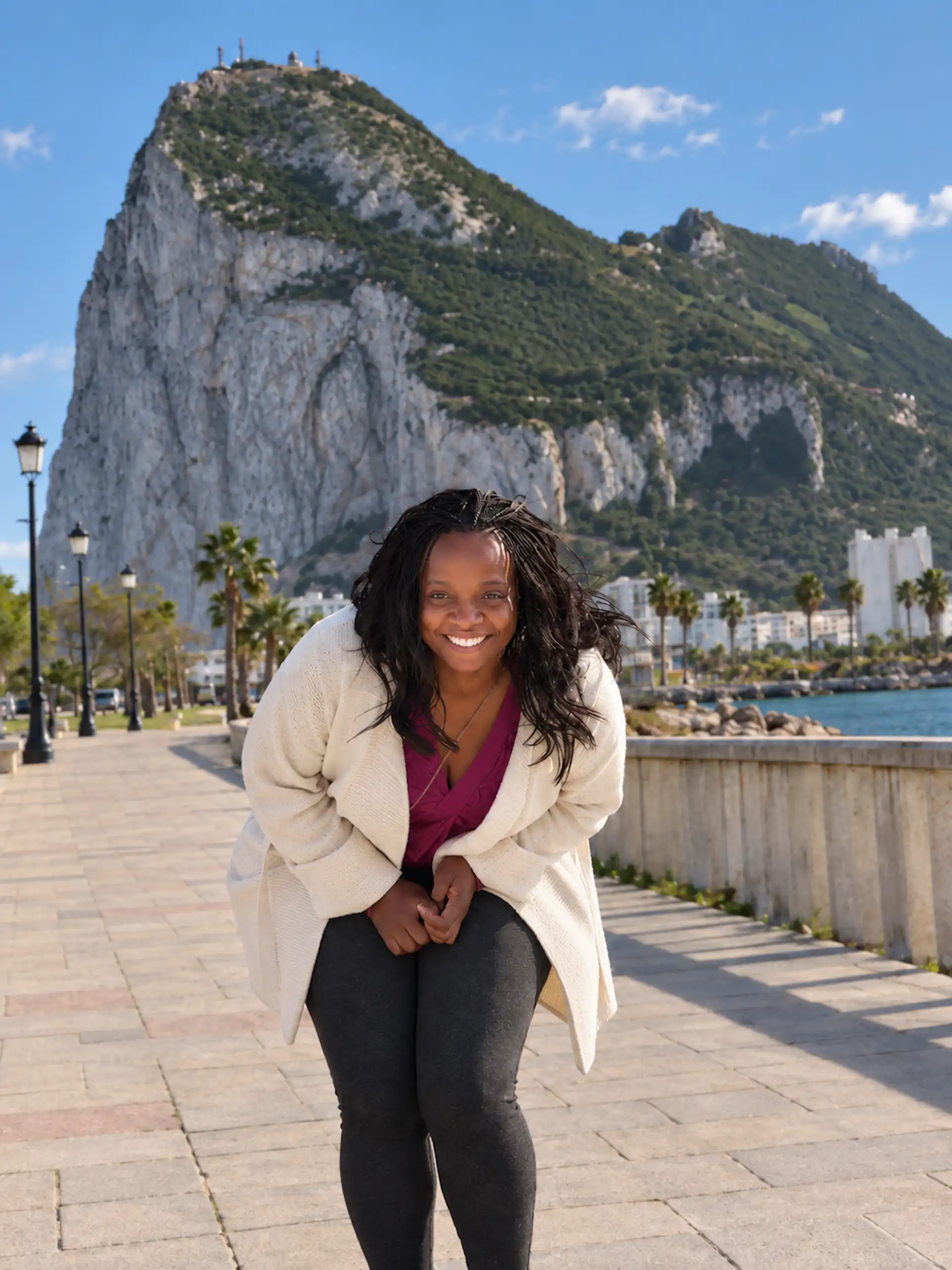Stacey by the Rock of Gibraltar