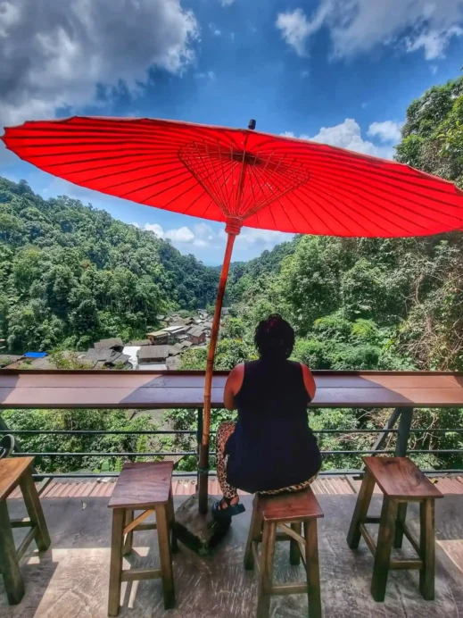 Mae Kampong cafe with a view, Per la Mer Cafe steamy drink, how cafes shape travel