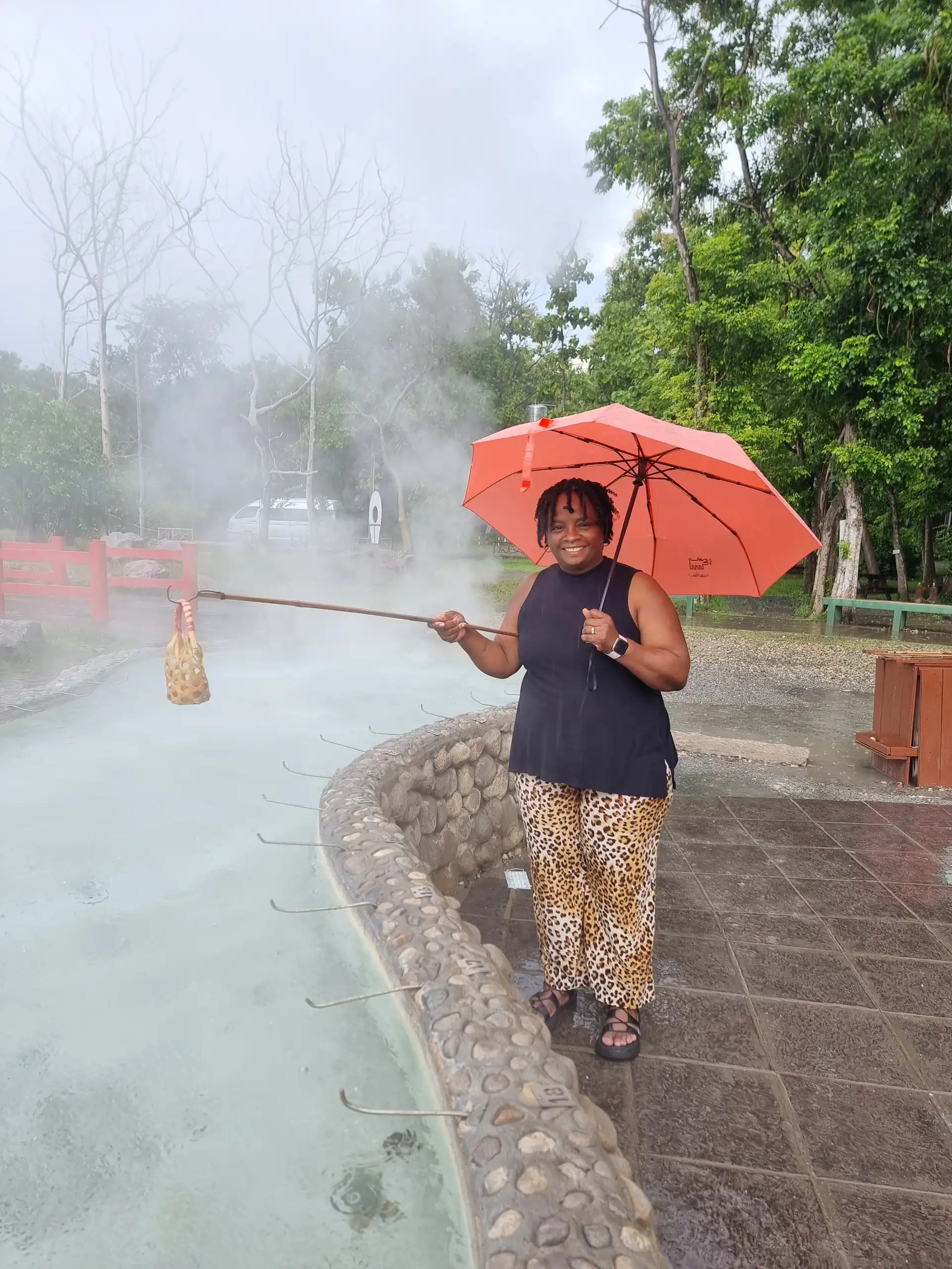 Sankampaeng Hot Springs, Thailand, Stacey, umbrella
