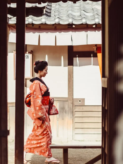 female Geisha in the doorway