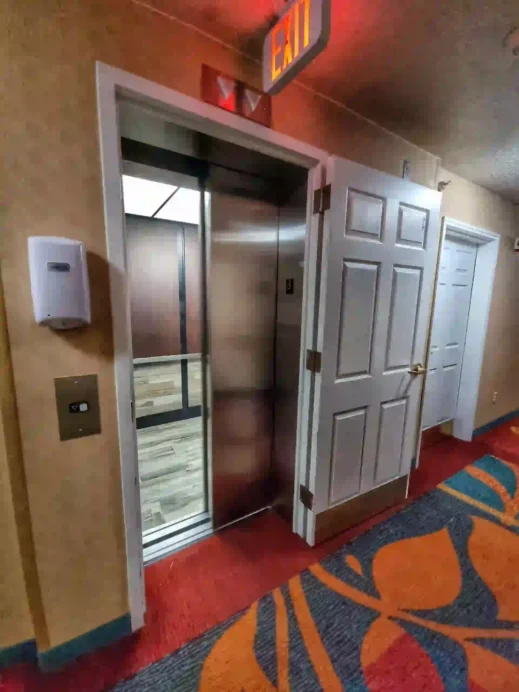 weird door on the elevator at Cedar Rapids Residence Inn by Marriott