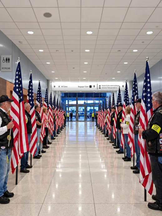 Airport Honor Flight Flag Welcome