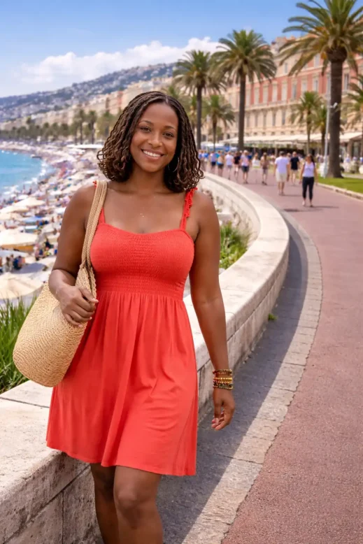 Black woman on the Nice Promenade