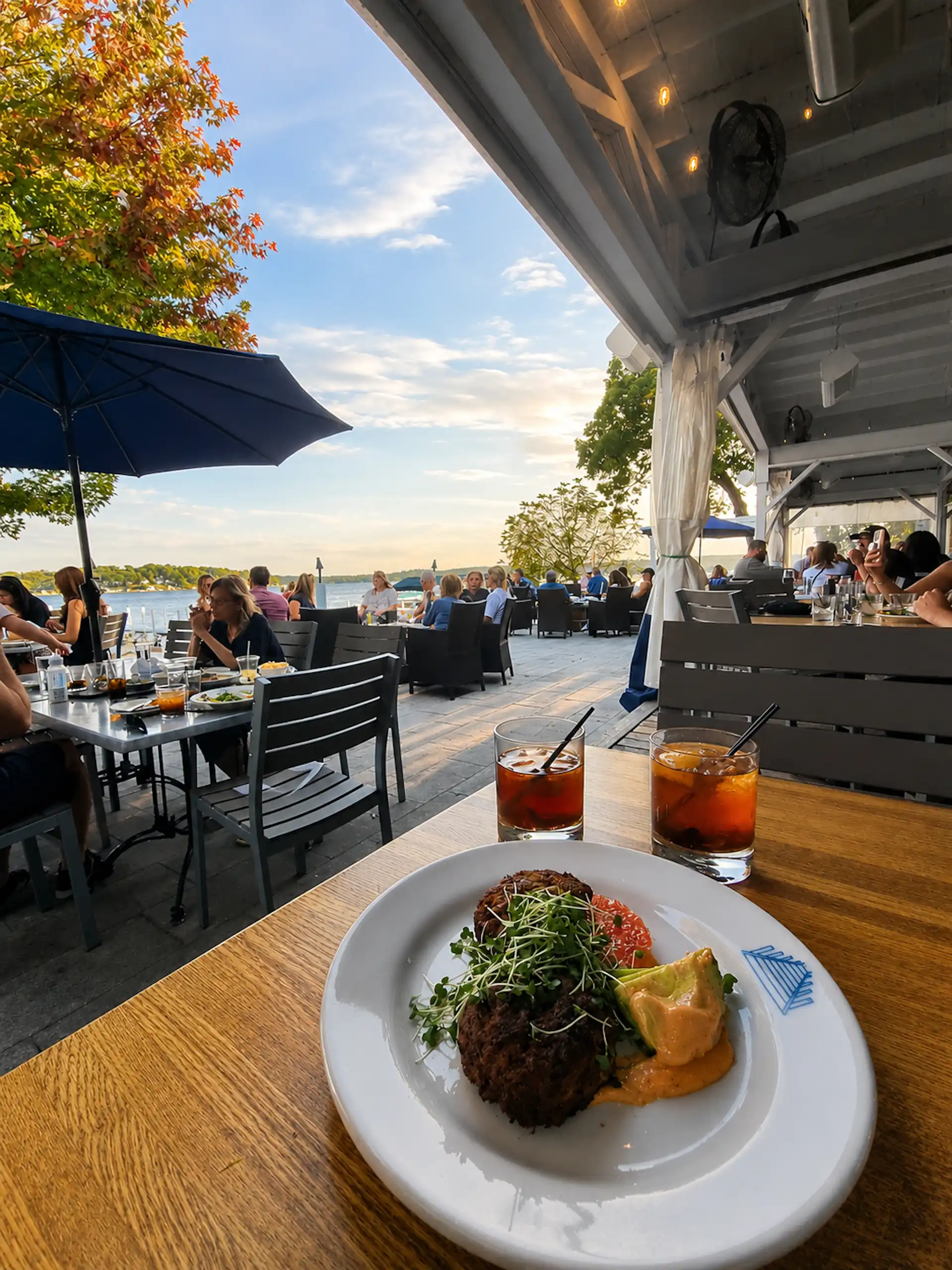 Geneva Lake, Sunlit Lakeside Patio Pier 290