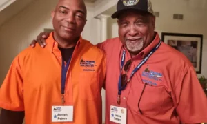 Honor flight, Dad and Steven, orange shirts