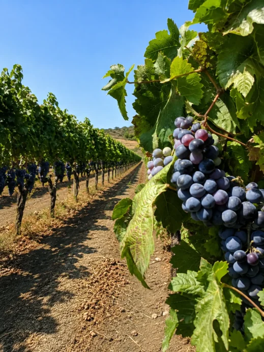 Mt Etna, vinyard, purple grapes, Sicily