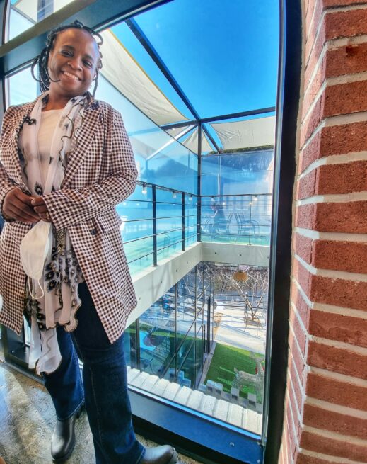 Stacey, brown checked jacket