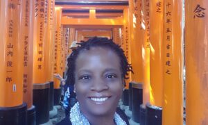 Stacey, torii gates, Kyoto Japan