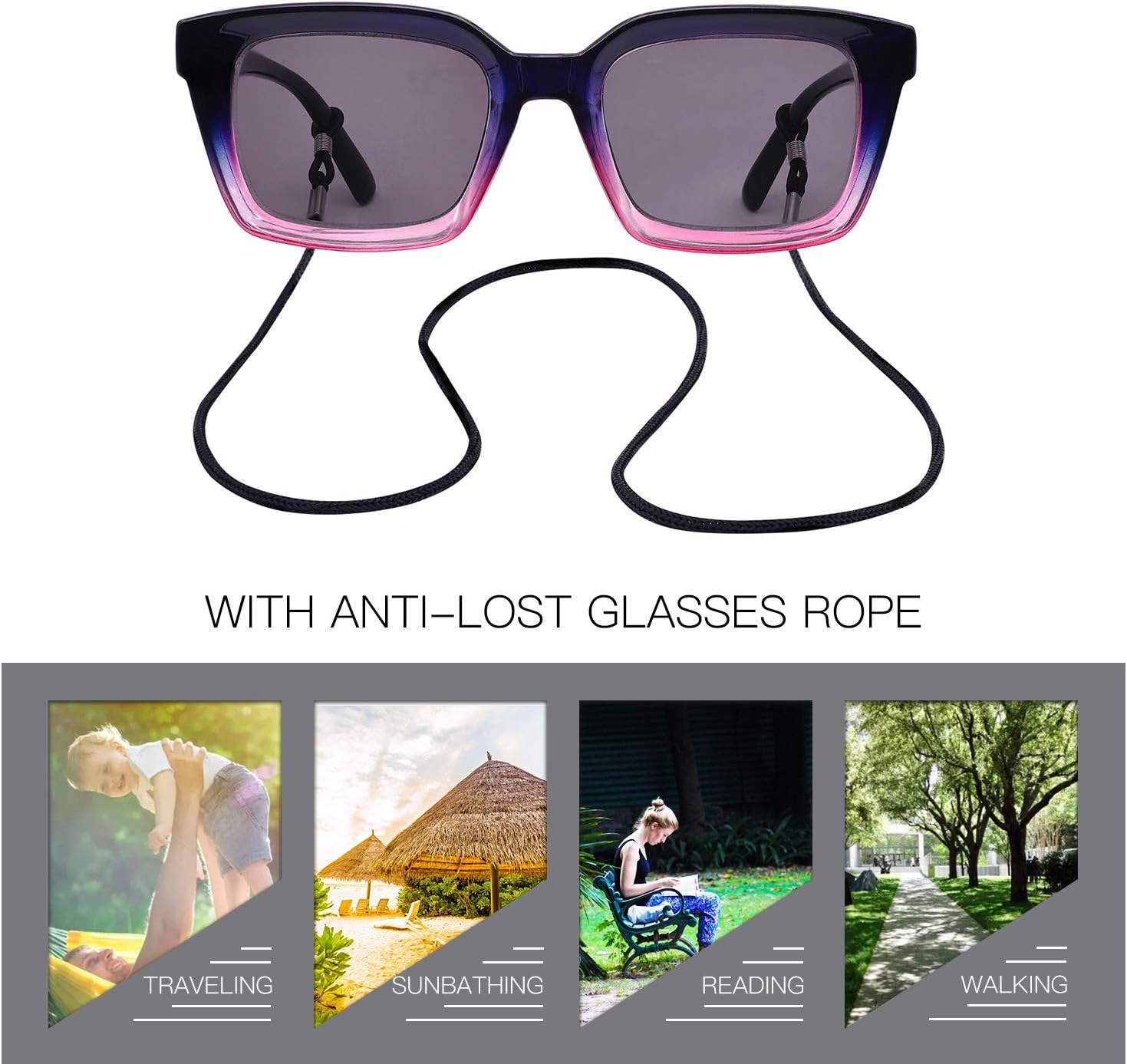 Amazon, MARE AZZURO Outdoor Reading Glasses Women Filter UV Sunglasses Readers