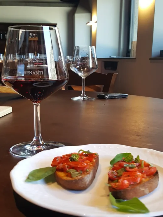 Sicily, Benanti Wine with bruscetta