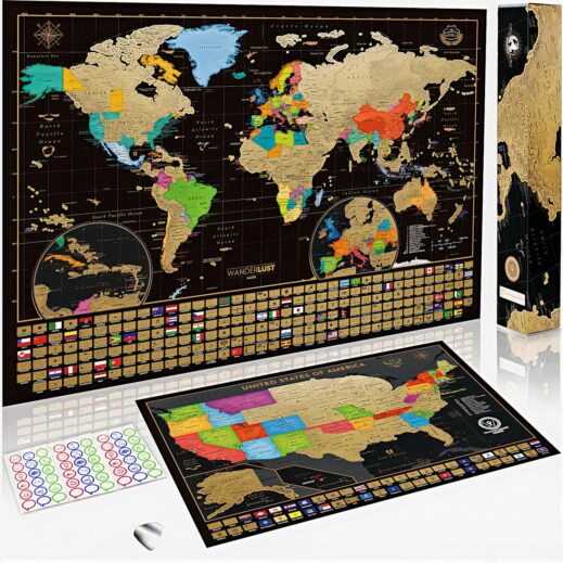 Amazon, Two Scratch Off Maps