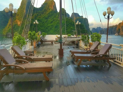 Halong Bay deck chairs Signature Cruise