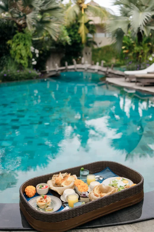 floating breakfast Bali Indonesia