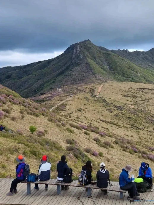 Biseulsan Mountain, hikers, Daegu