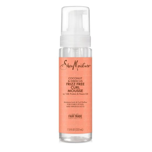 Amazon, SheaMoisture Curl Mousse Coconut and Hibiscus for Frizz Control Styling Mousse