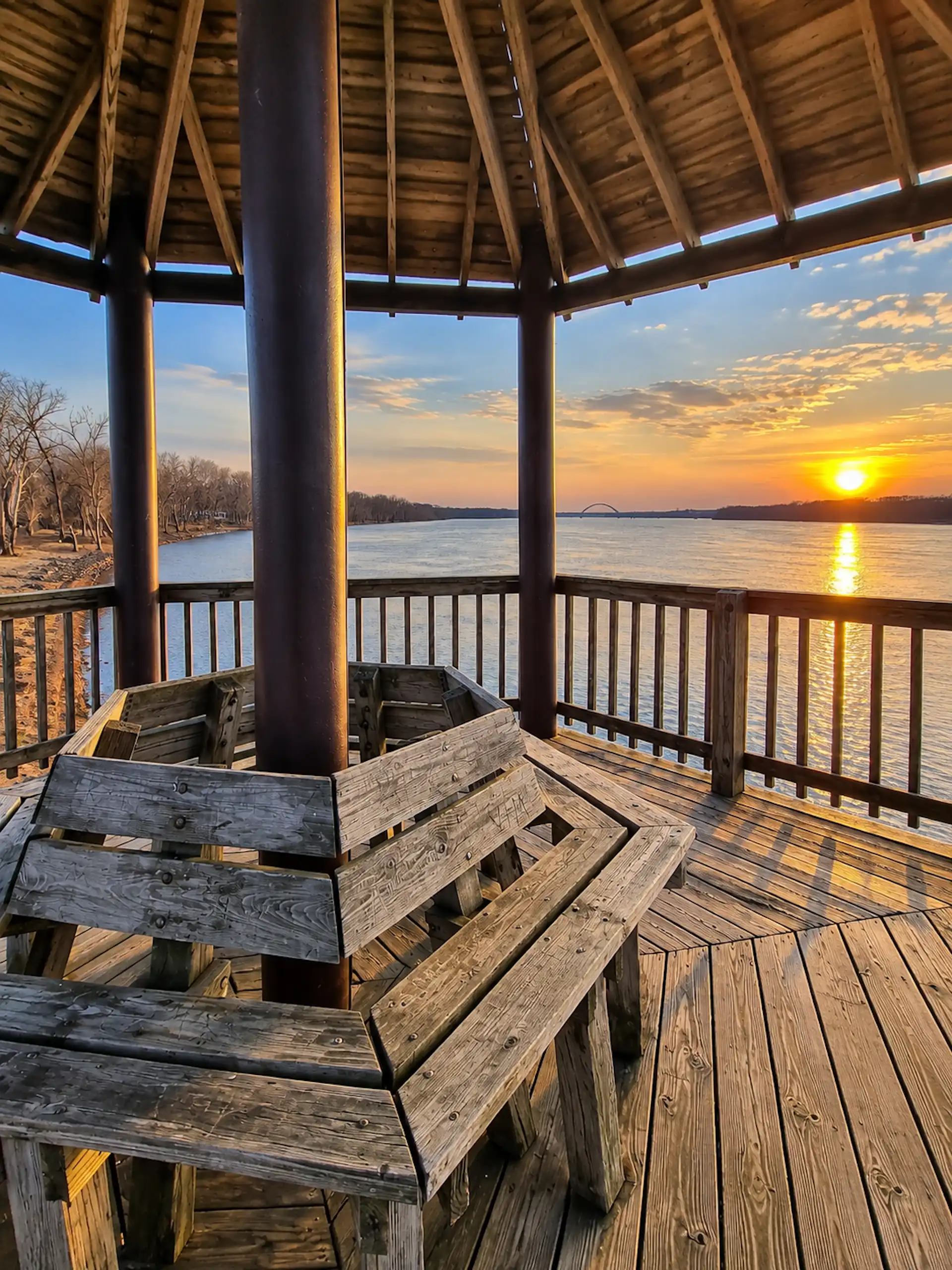 Sunset Park, Rustic Gazebo Overlooking Sunset River