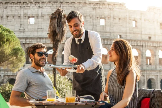 tourist restaurants waiter