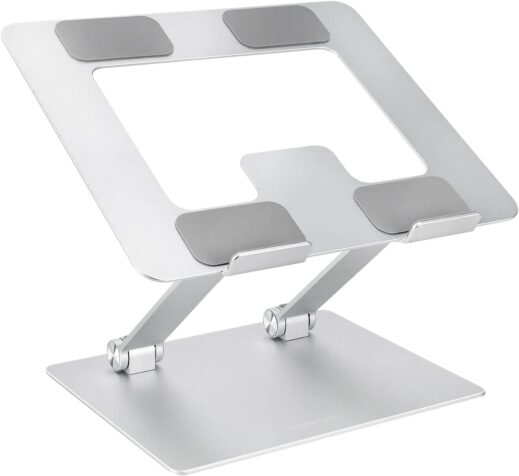 Amazon Basics Sturdy and Portable Ergonomic Laptop Stand for Desk