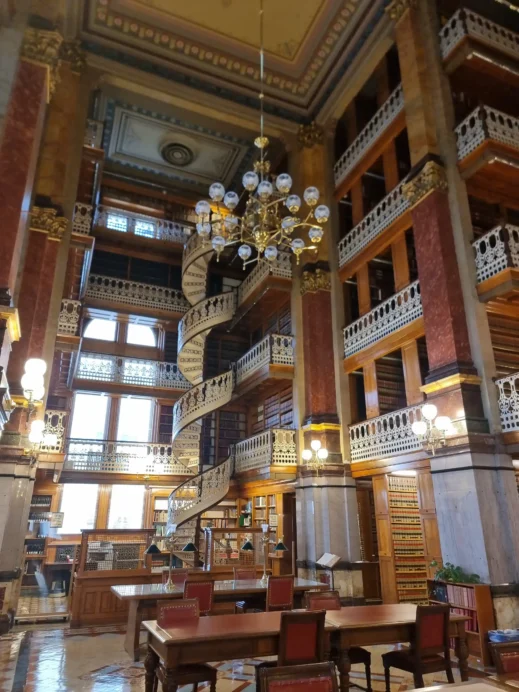Des Moines State Capitol library spiral staircases