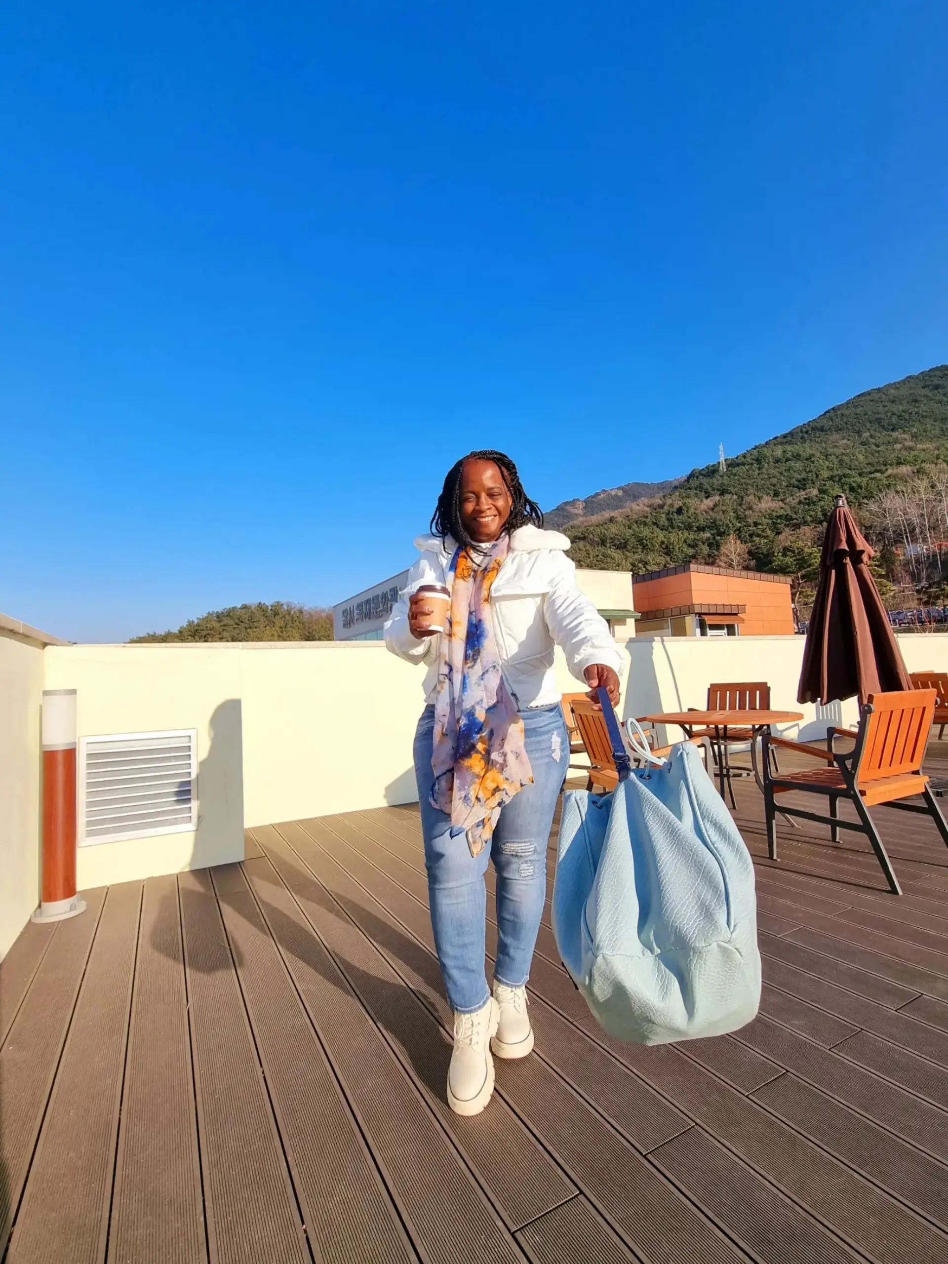 Stacey blue orange Korean bag