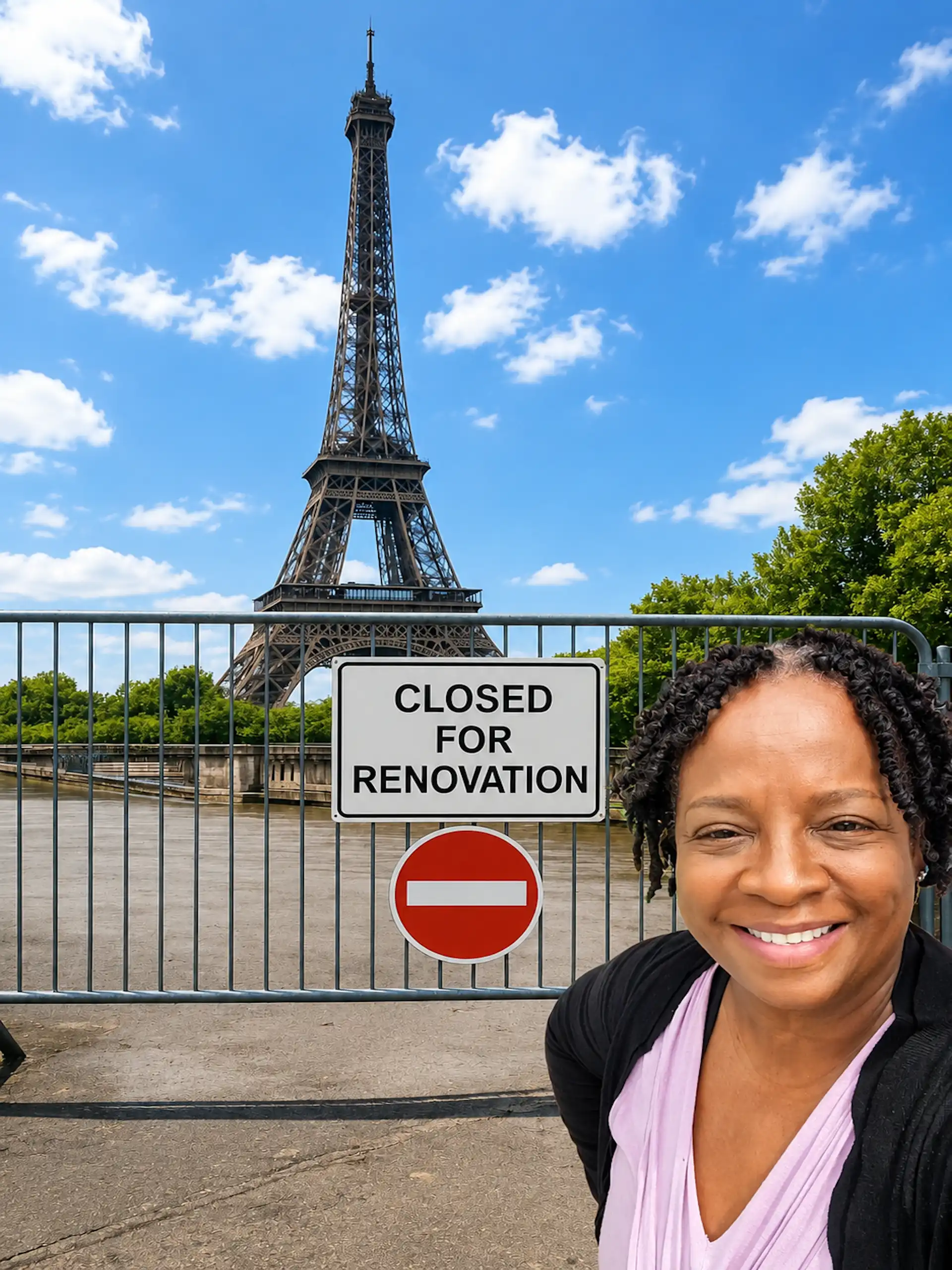 Stacey closed Eiffel Tower Paris