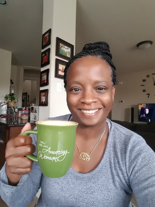 Stacey with coffee