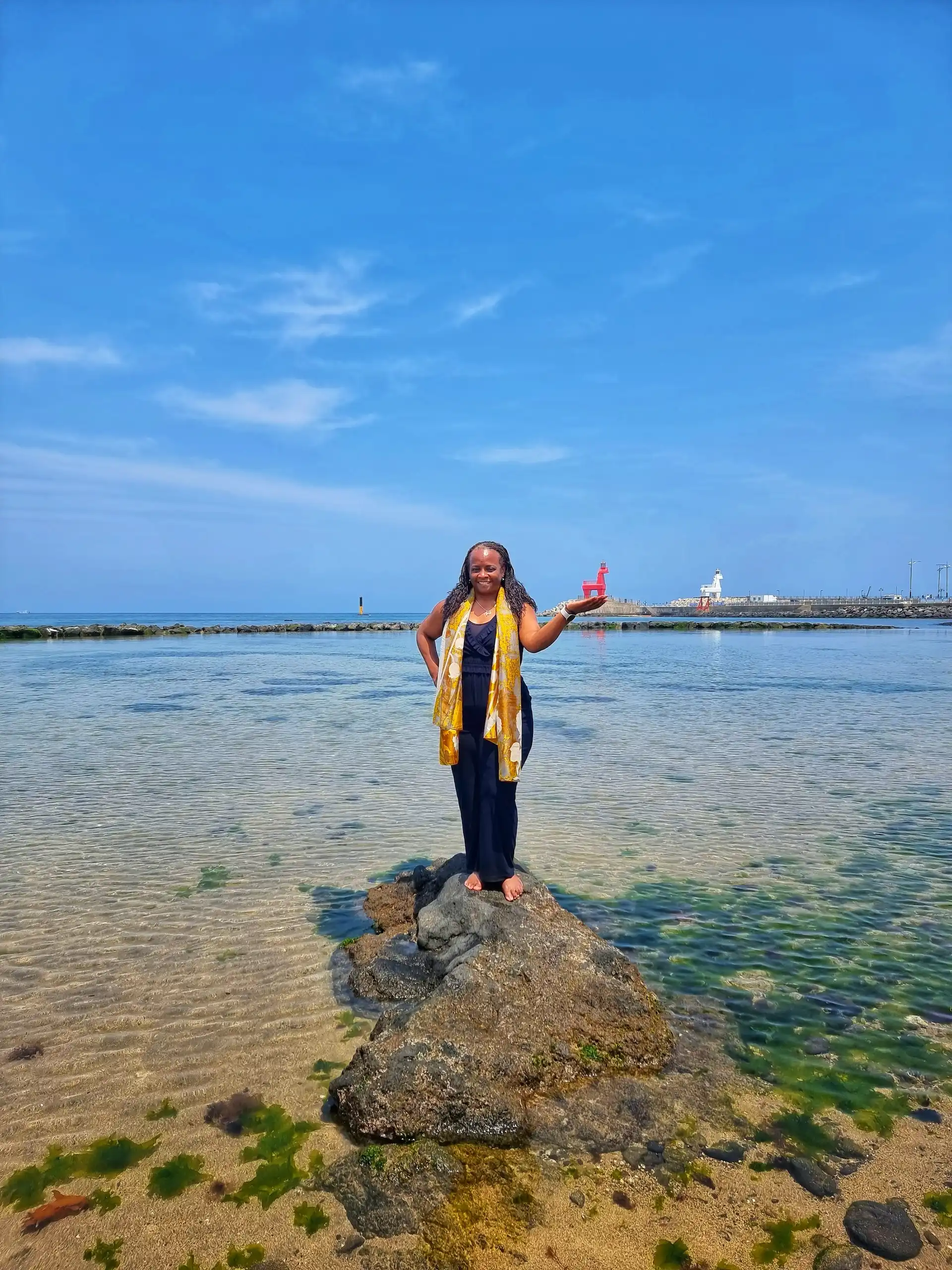 Stacey holding red horse Jeju SK