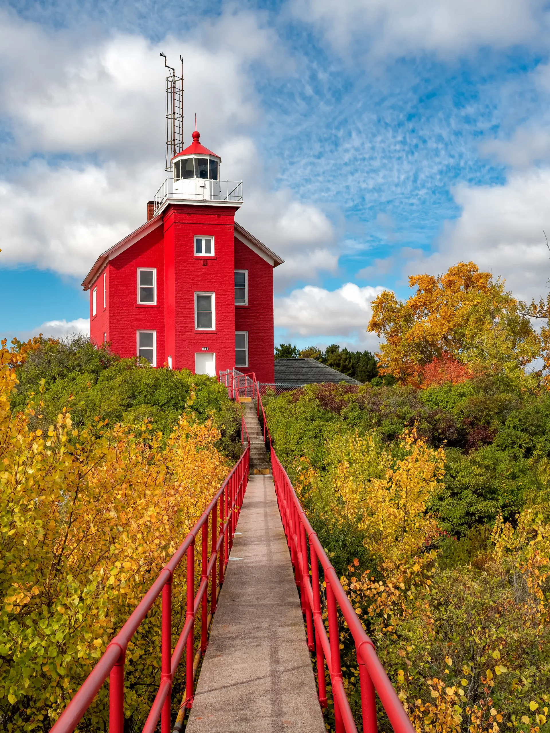 Red farmhouse in Michigan