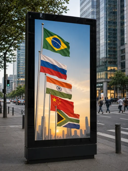 BRICS, bus stop, city center