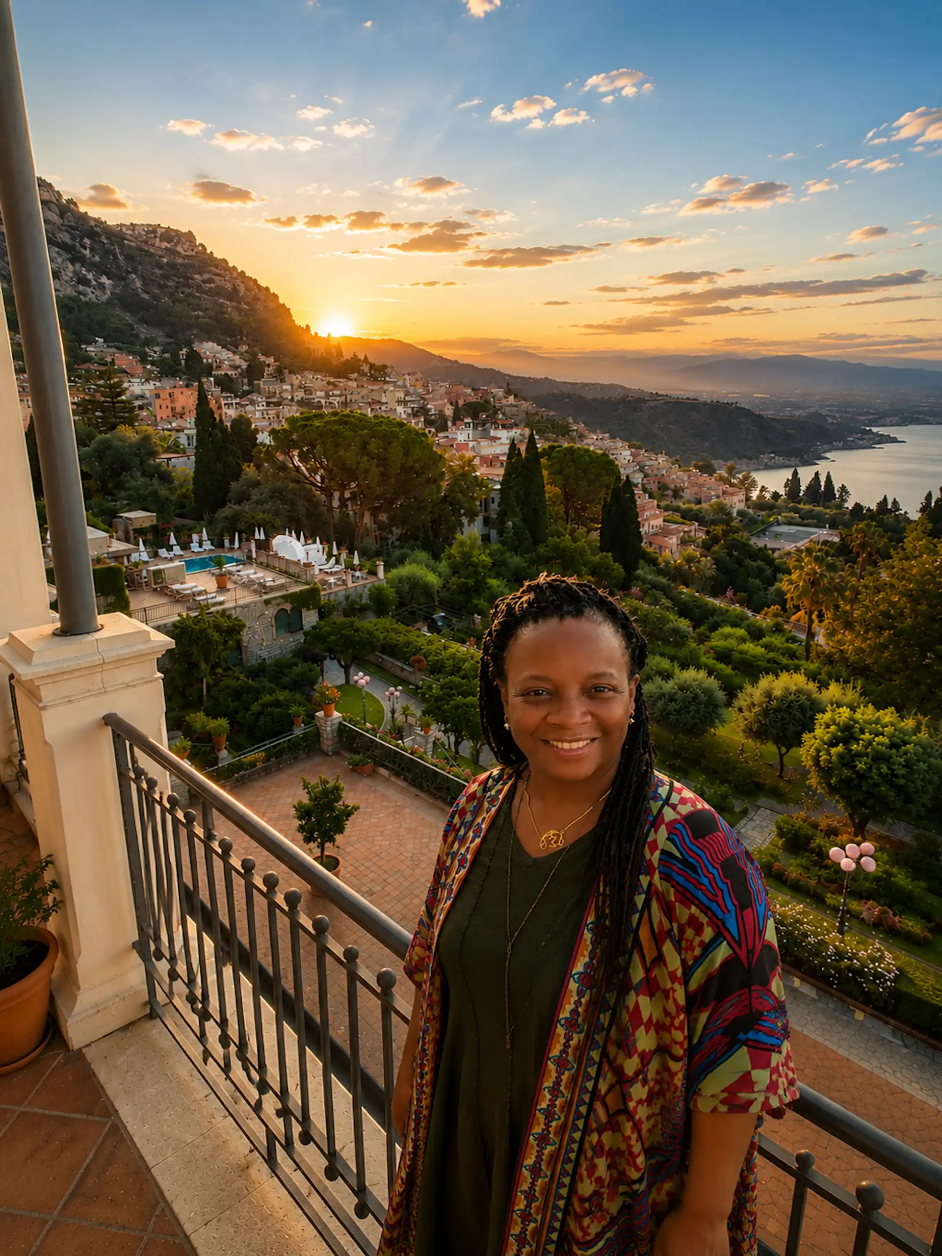 Stacey, Taormina, balcona, agrdens, sea view