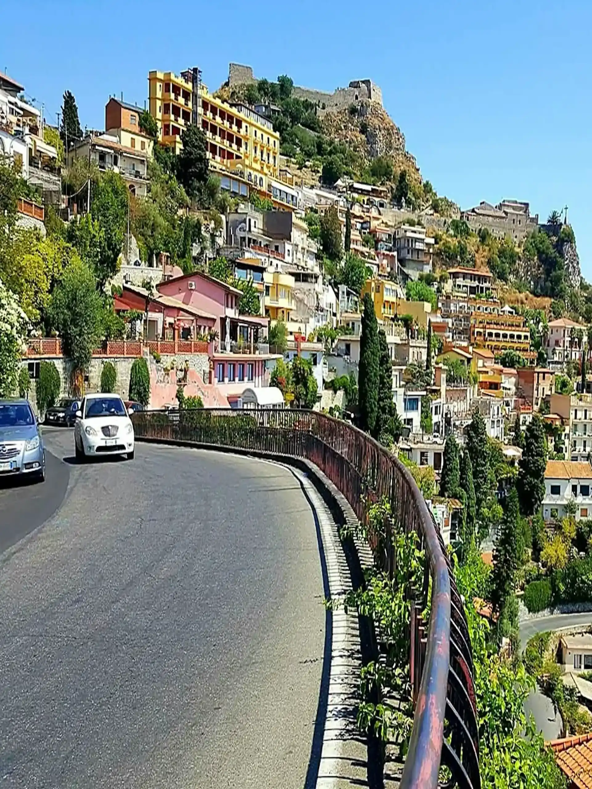 Taormina Sicily road trip, ocean view 1920