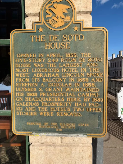 Galena De Soto House plaque